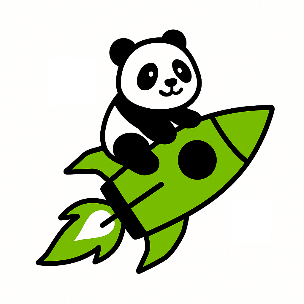 panda on rocket